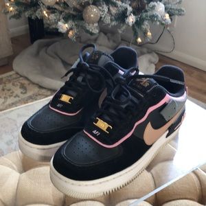 Black & Pink Nike Air Force Ones